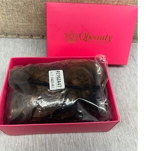 Qbeauty Hair Extensions Brown Wavy P2702A47 with Styling Comb Clip and Box NEW
